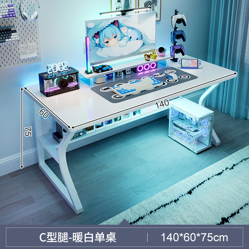 Escritorio blanco para computadora mesa de estudio oficina o gaming diseño simple y estable para uso doméstico