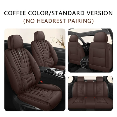 Four Seasons Pad Cushion, Fully Enclosed Seat Cover - coffee-brown-5-seater-standard-edition-with-lumbar-support-1