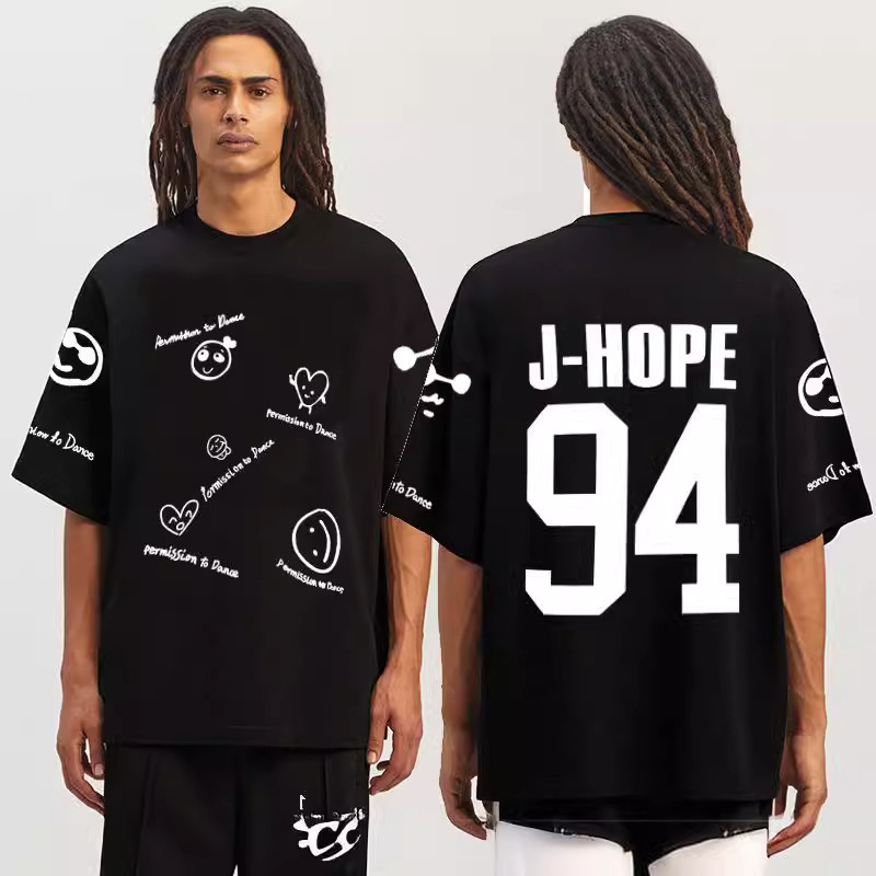 Cross-border New BTS T-shirt Zheng Tin Casual Top Summer Short-sleeved Pullover 94jhope