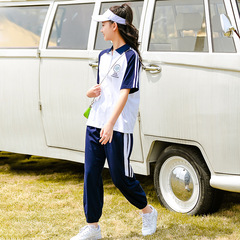 28985少女夏新款初中生休閒運動時尚套裝高中學生短袖大童兩件套