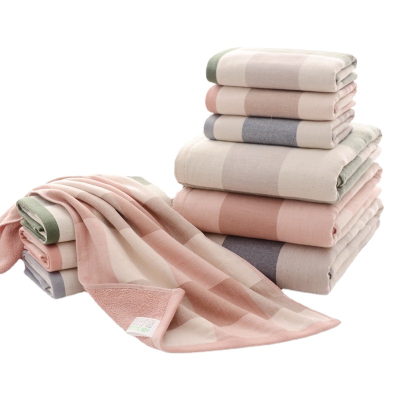 Factory Bath Towel Women's Square Simple Explosions Pure Cotton Bath Towel Custom Gift Box Children's Available Japanese and Korean Style Bath Towel