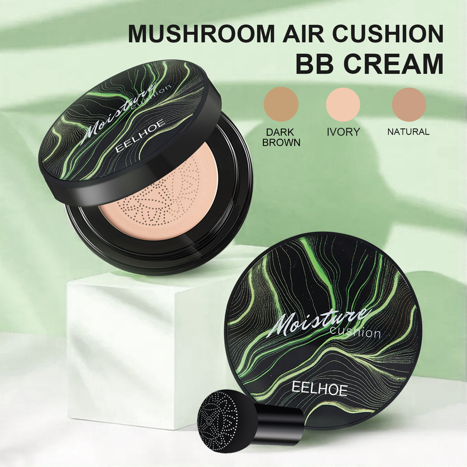 EELHOE Mushroom Air Cushion Mushroom Head Air Cushion Cover Facial Blemishes Brightening Natural Naked Makeup Foundation BB Cream