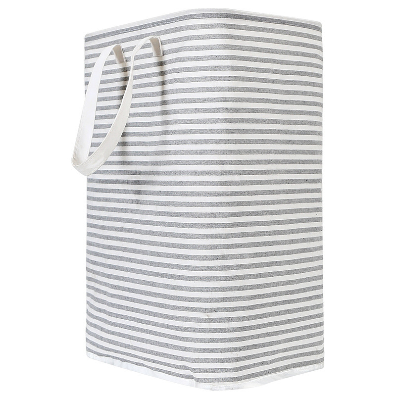 Fabric dirty clothes basket Home foldable clothes storage striped cloth dirty clothes basket