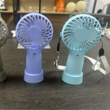 跨境小风扇手持迷你带底座长续航便携空调桌面宿舍可拆卸5电池