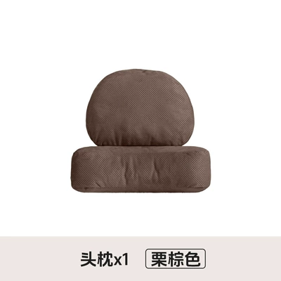 Design Car Headrest, Lumbar Support: Headrest - double-decompression-pearl-velvet-1-headrest-chestnut-brown-no-choice-of-car-model