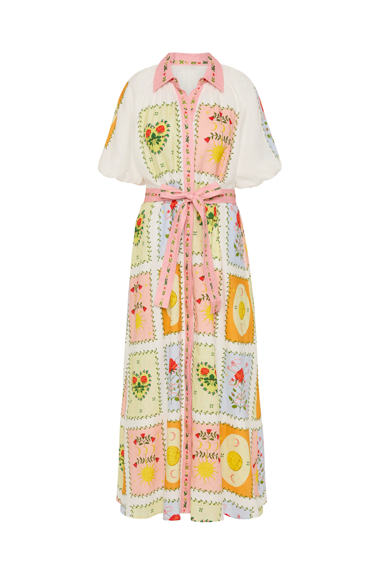 Elegant Style S, XXL Size Wholesale Women's Elegant Flowers Printing Casual Daily Shirt Collar Short Sleeve Swing Dress
