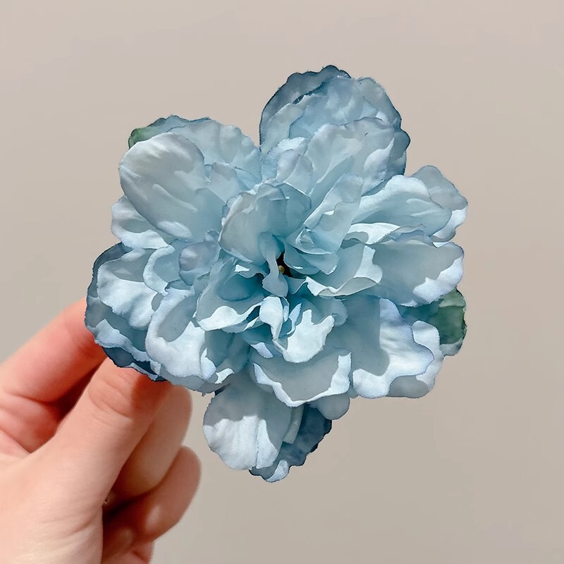 梦幻蓝山茶花发夹仿真花朵侧边夹甜美清新纯欲风海边度假饰品|undefined