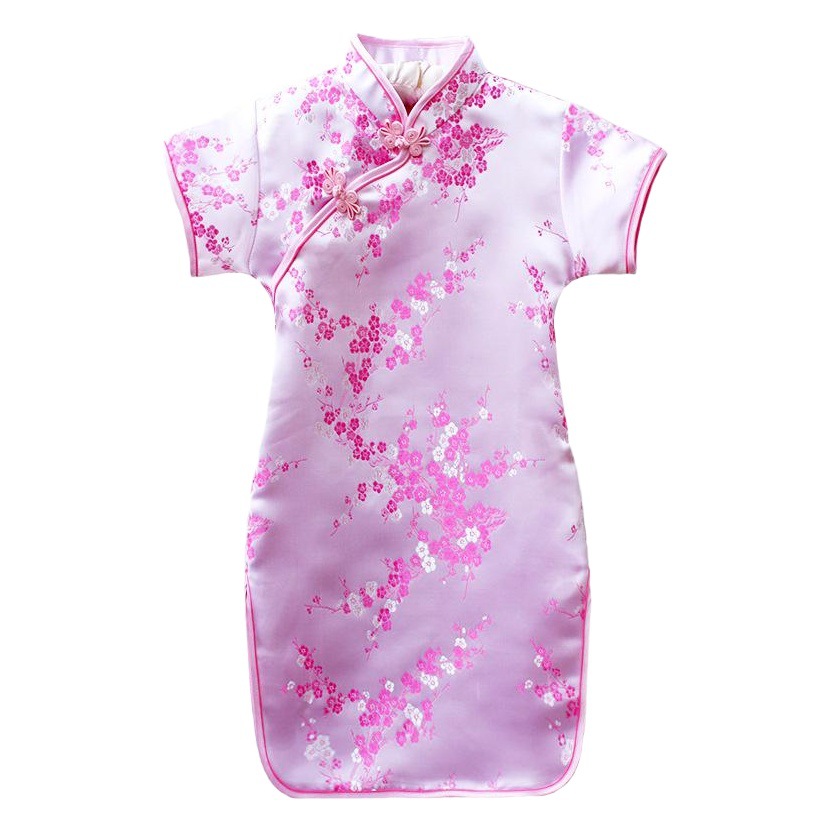 Girls' Cheongsam Summer Dress Chinese Style Big Children's Tang Suit Children's Performance Dress Chinese Foreign Trade Children's Cheongsam