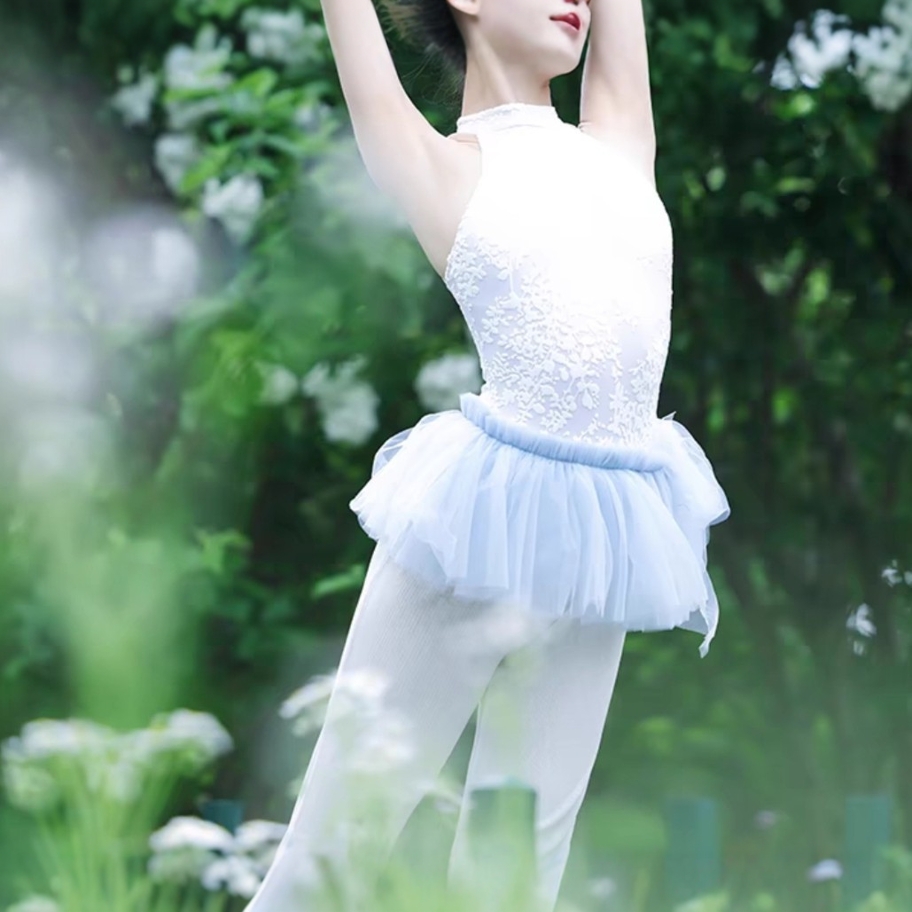 Ballet practice skirt, lace-up skirt, mesh skirt
