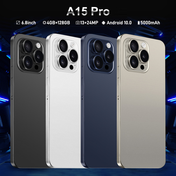 국경 간 i15 pro max 스마트폰 6.8인치 3+64GB 실제 지문 5+13MP 픽셀 4G 네트워크