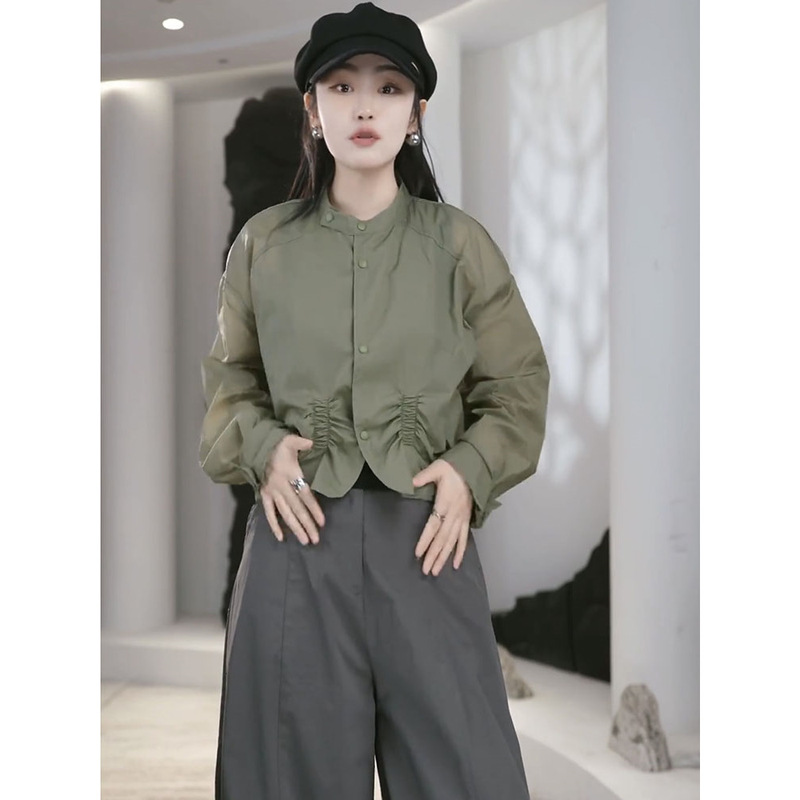 Long-Sleeved Thin Breathable Sun Protection Jacket for Women 2025 Summer New Design Pleated Chic Loose Slimming Look Top Long-Sleeved Thin Breathable Sun Protection Jacket for Women 2025 Summer New Design Pleated Chic Loose Slimming Look Top