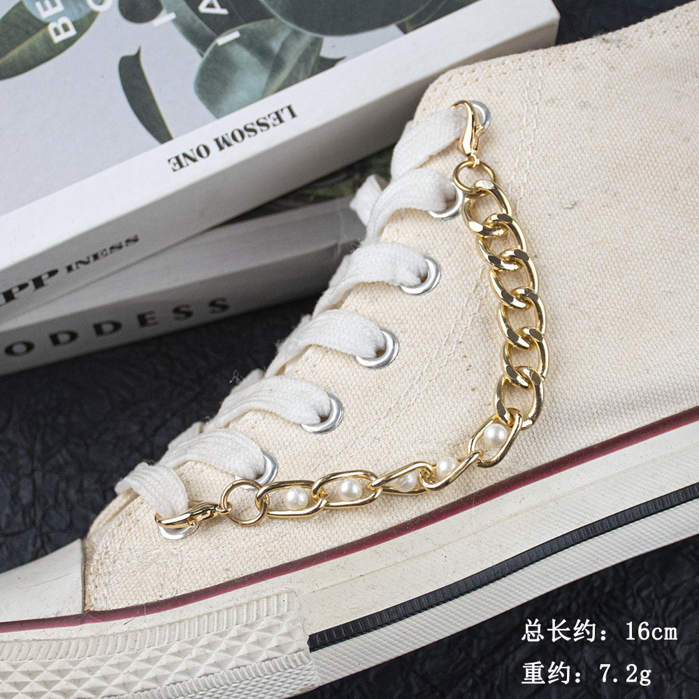 ズックの靴は星の真珠の2層の側の辺の靴の鎖の合金を配合します。