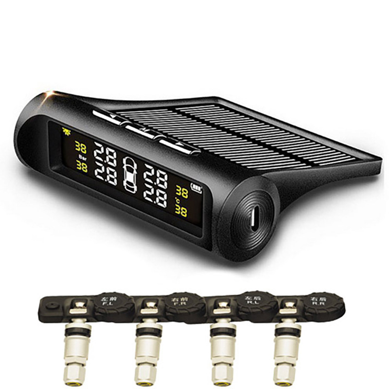 Monitor de presión de neumáticos de automóvil Detección de presión de neumáticos inalámbrica general TPMS Monitoreo de presión de neumáticos solares de alta precisión interno y externo