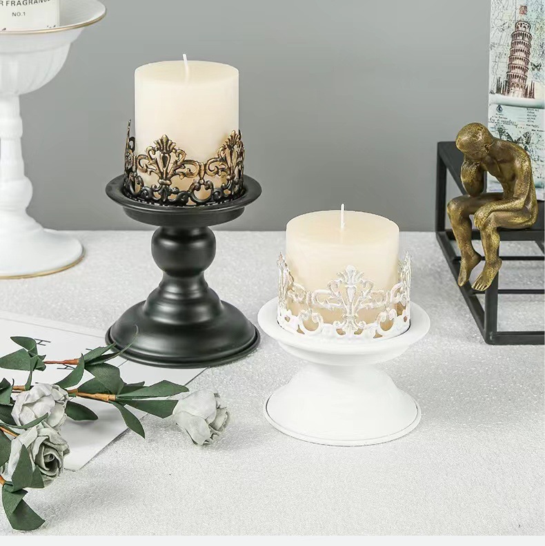 Cross-border Hot Sale Vintage Ironwork Aromatherapy Candle Holder Light Luxury Glass Candle Cup for Candlelight Dinners Aromatherapy Candle Container