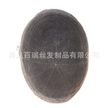 欧美男士真人假发补发块发套 瑞士蕾丝网全手钩手织舒适自然