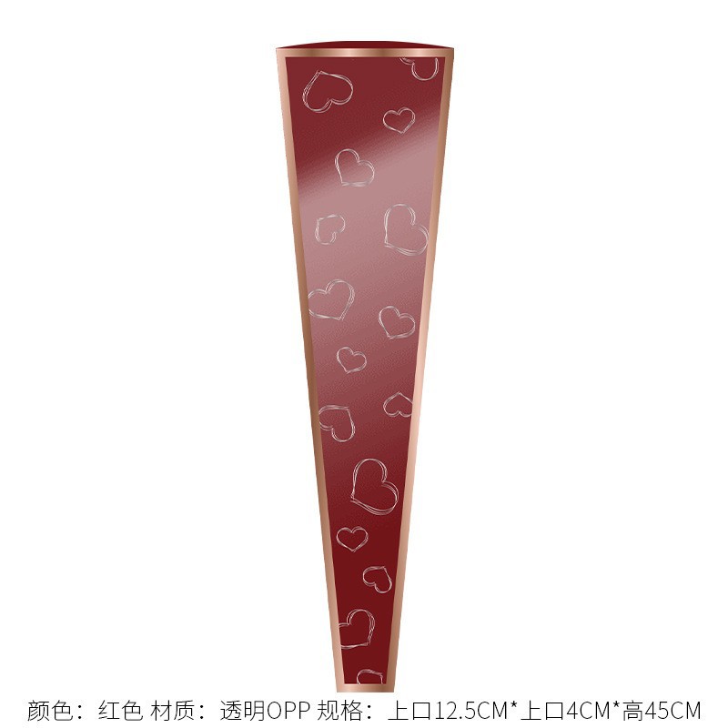 Love Phnom Penh Bolsa individual Bolsa de flores de rosas Bolsa de arreglo floral transparente Papel de embalaje de flores Material de bricolaje hecho a mano Arte floral