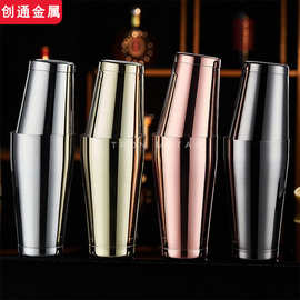 波士顿摇酒壶304不锈钢调酒器套装雪克壶鸡尾酒调酒工具酒吧摇壶