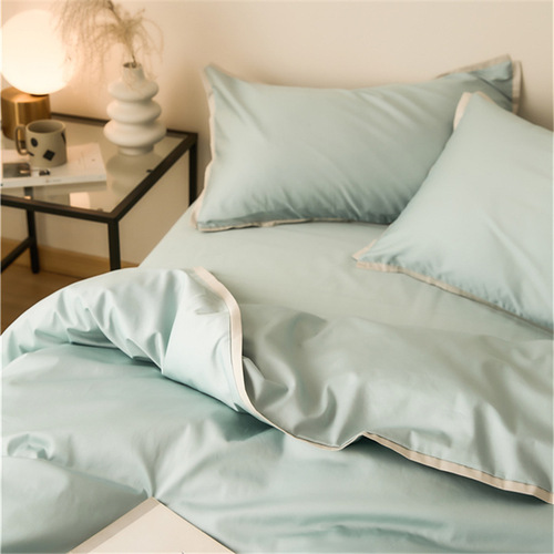100-count Xinjiang long-staple cotton four-piece set of pure cotton light luxury spring and summer naked sleeping sheets and quilt covers pure cotton bedding