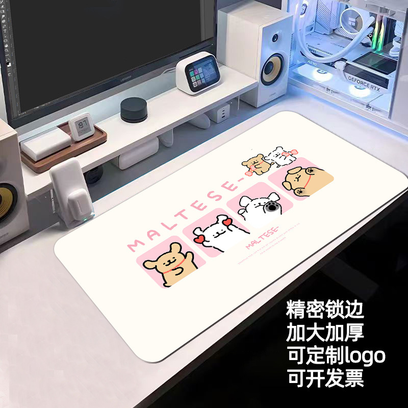 ライン子犬クレヨン漫画マウスパッド超大型アニメかわいいシンプルな女の子のテーブルパッド|undefined