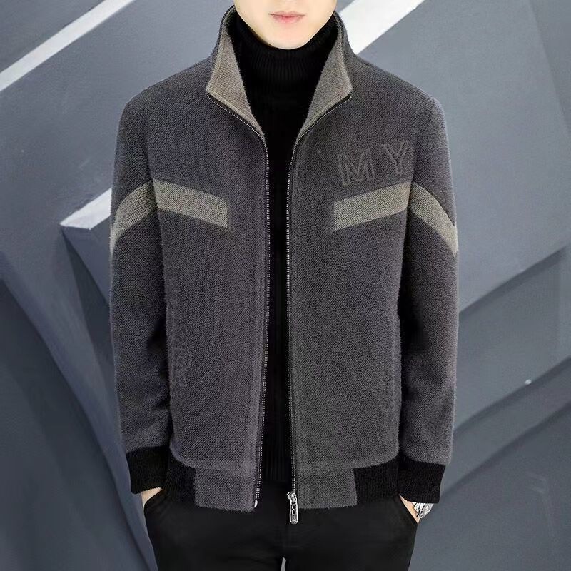 Men's short wool coat for autumn and winter, thickened, trendy, fashionable, with a stand-up collar, slim-fit jacket Men's short wool coat for autumn and winter, thickened, trendy, fashionable, with a stand-up collar, slim-fit jacket
