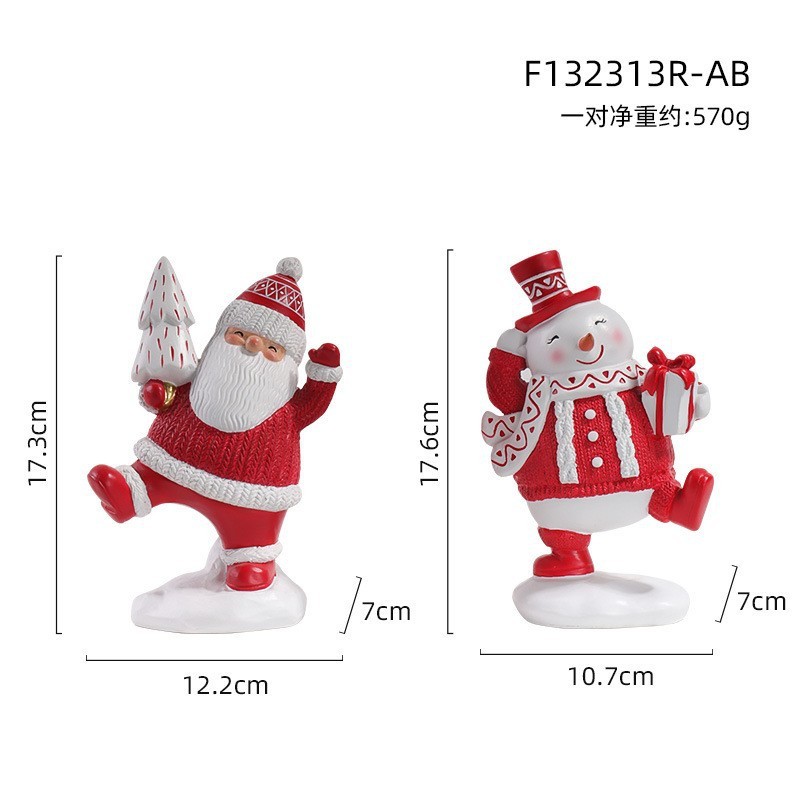 新款圣诞老人雪人摆件跨境家居装饰品圣诞节礼物树脂工艺品批发|undefined