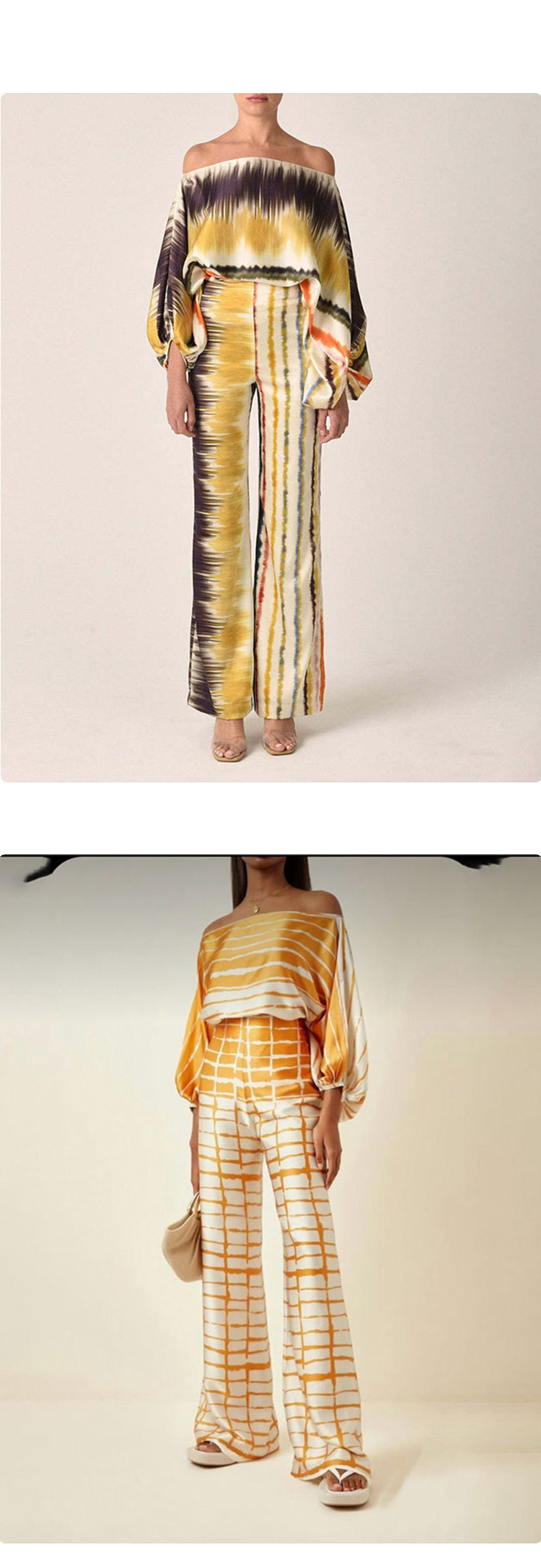 Fashionable Women's Printed Top And Wide Leg Pants Set For Spring_voghion.com