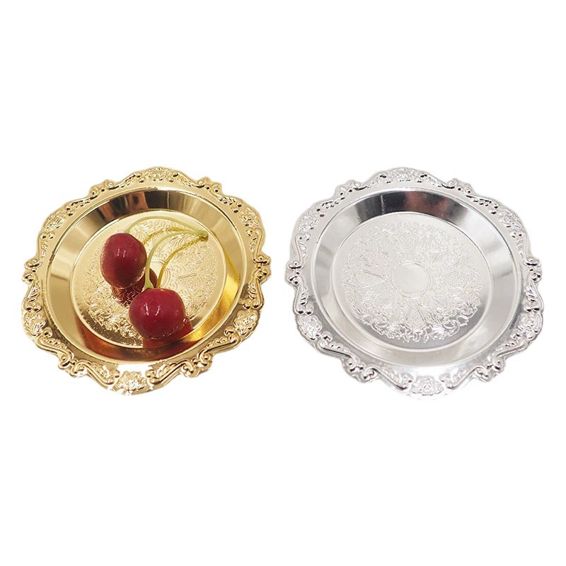 Европейский стиль посеребренный домашний декор украшение торт поднос с фруктами поднос