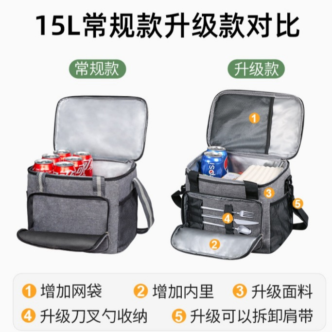 アマゾン大型ランチボックス保温バッグ防水オックスフォード布ピクニックバッグ屋外用保冷バッグ厚手ポータブル保温バッグ