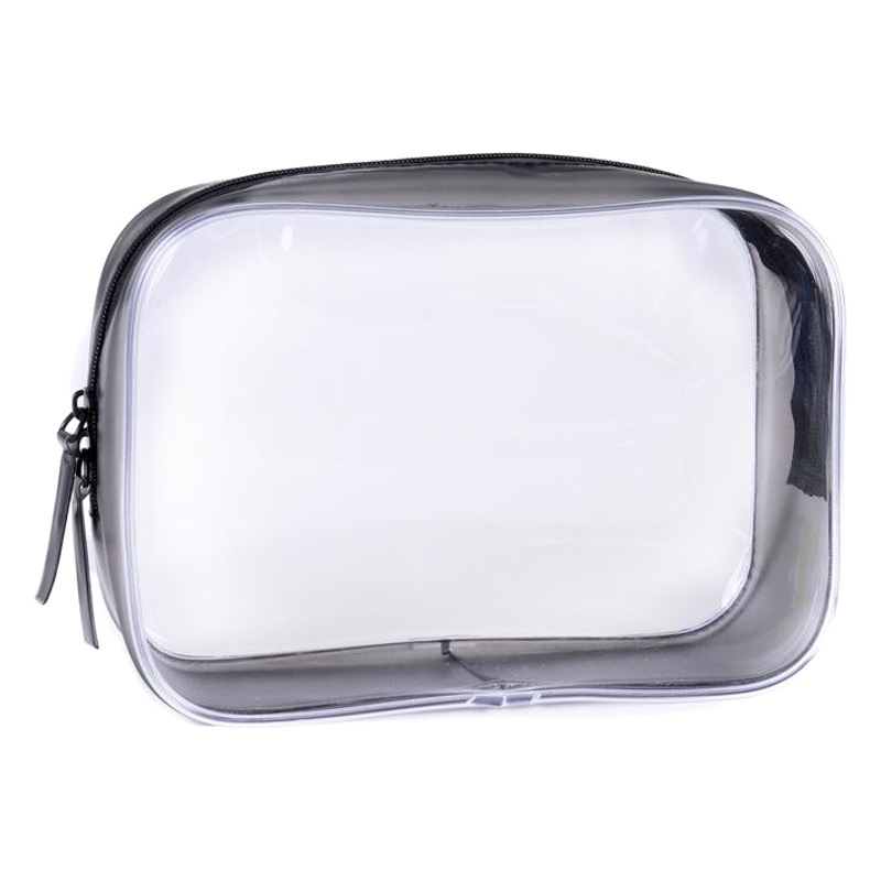 Bolsa de cosméticos de PVC transparente en stock bolsa de lavado de viaje impermeable cremallera de costura bolsa de PVC bolsa de cosméticos portátil tridimensional