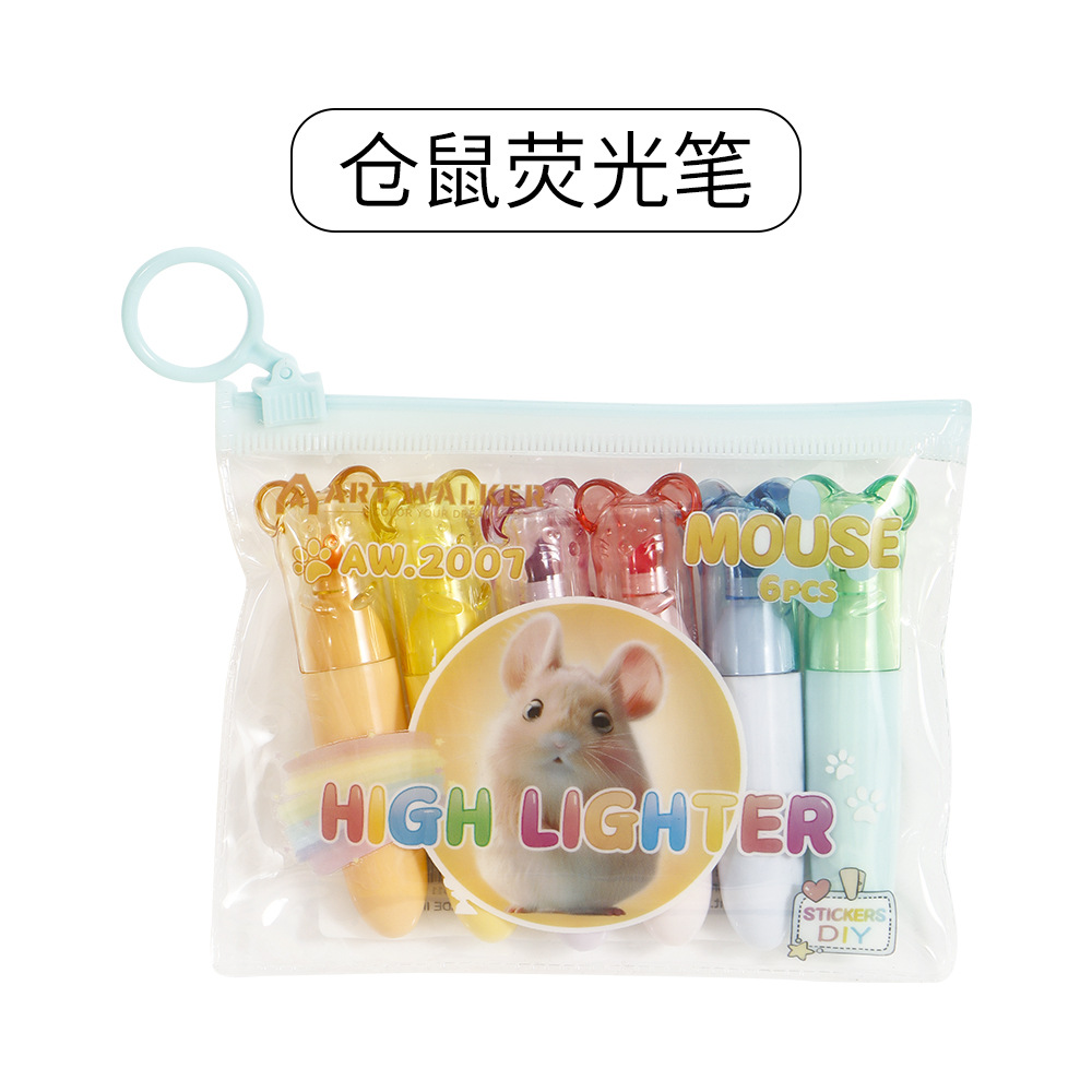 Mini cristal gato garra resaltador conjunto de dibujos animados alumno diy graffiti dibujo de línea marcado lápiz de cuenta