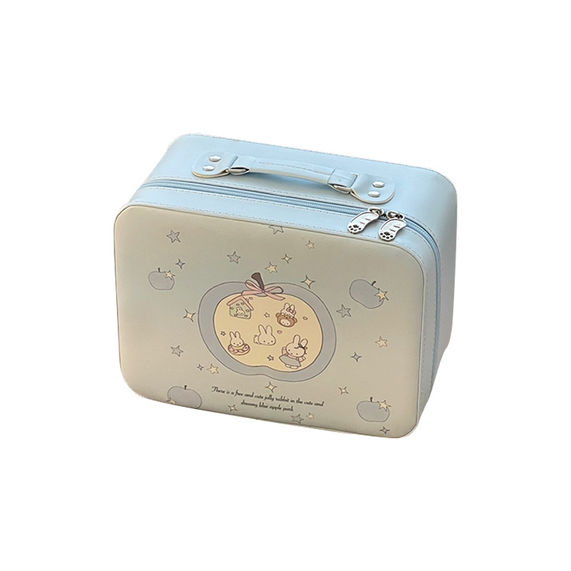 Caja de maquillaje con espejo para mujeres lindas bolsas de maquillaje de gran capacidad bolsa de maquillaje de viaje maleta portátil impermeable