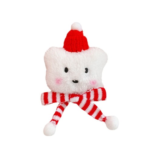 Cute Cartoon New Year's Day Plush Bear Brooch New Year's Gift Couple Pin Blush Bear Brooch Ornaments