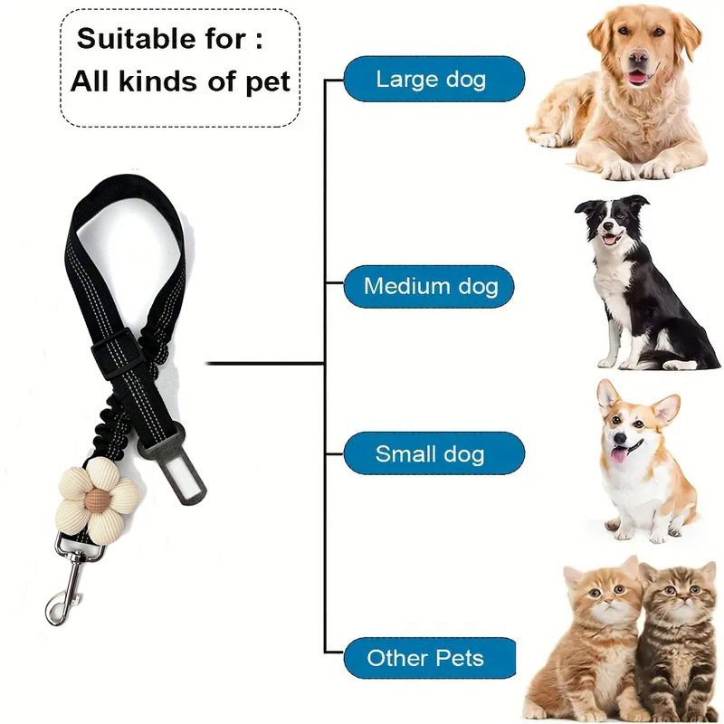 アマゾン新品犬車載安全ロープ牽引ロープ中大型犬伸縮反射緩衝ドッグロープ|undefined