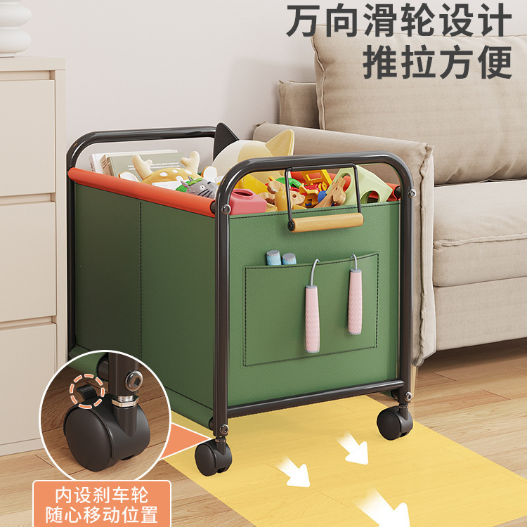 玩具置物架零食收纳箱小推车幼儿园落地移动家用整理储物筐书架子|undefined