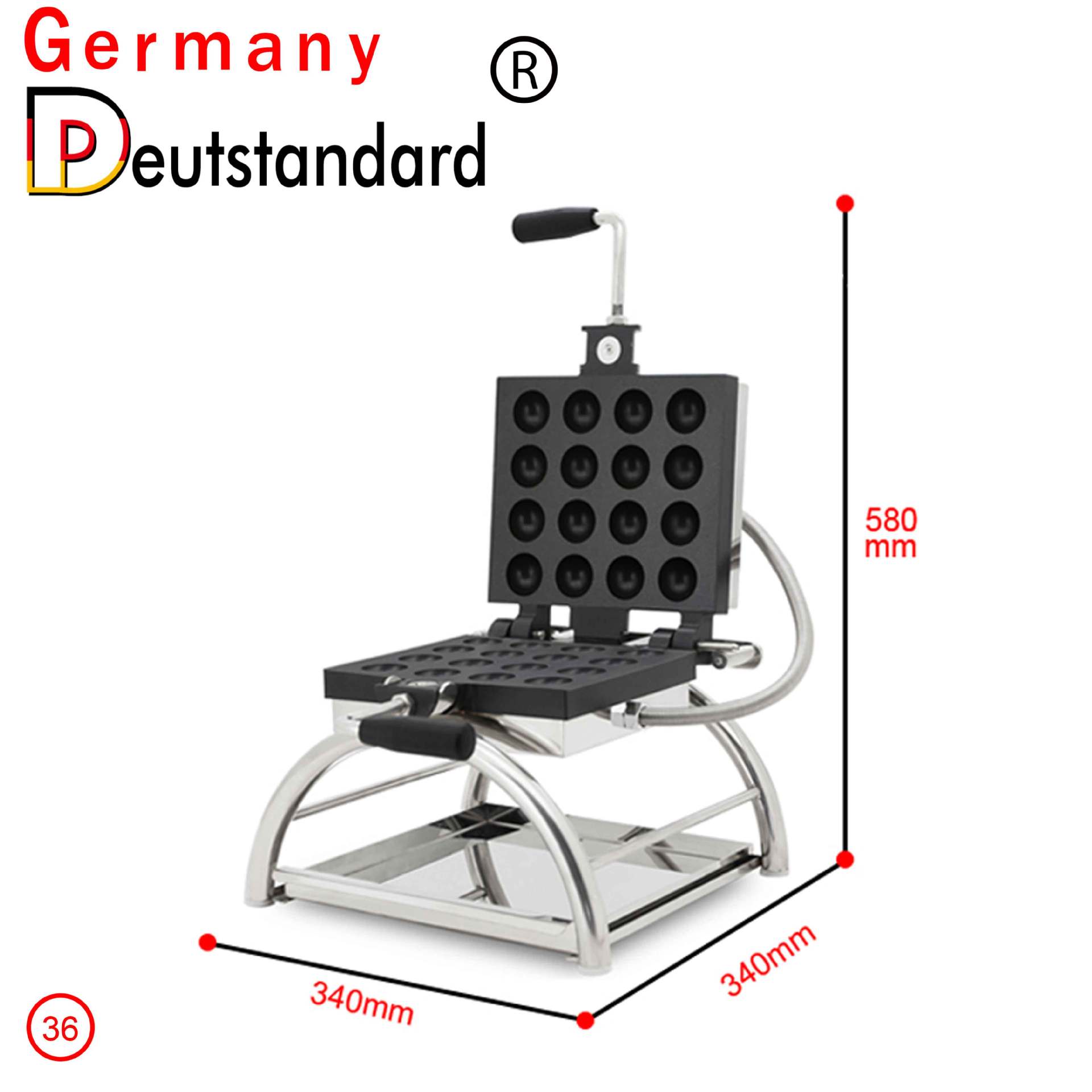 电热烤饼机16孔圆形华夫饼机球形松饼夹馅糕点可翻转烘培小吃设备