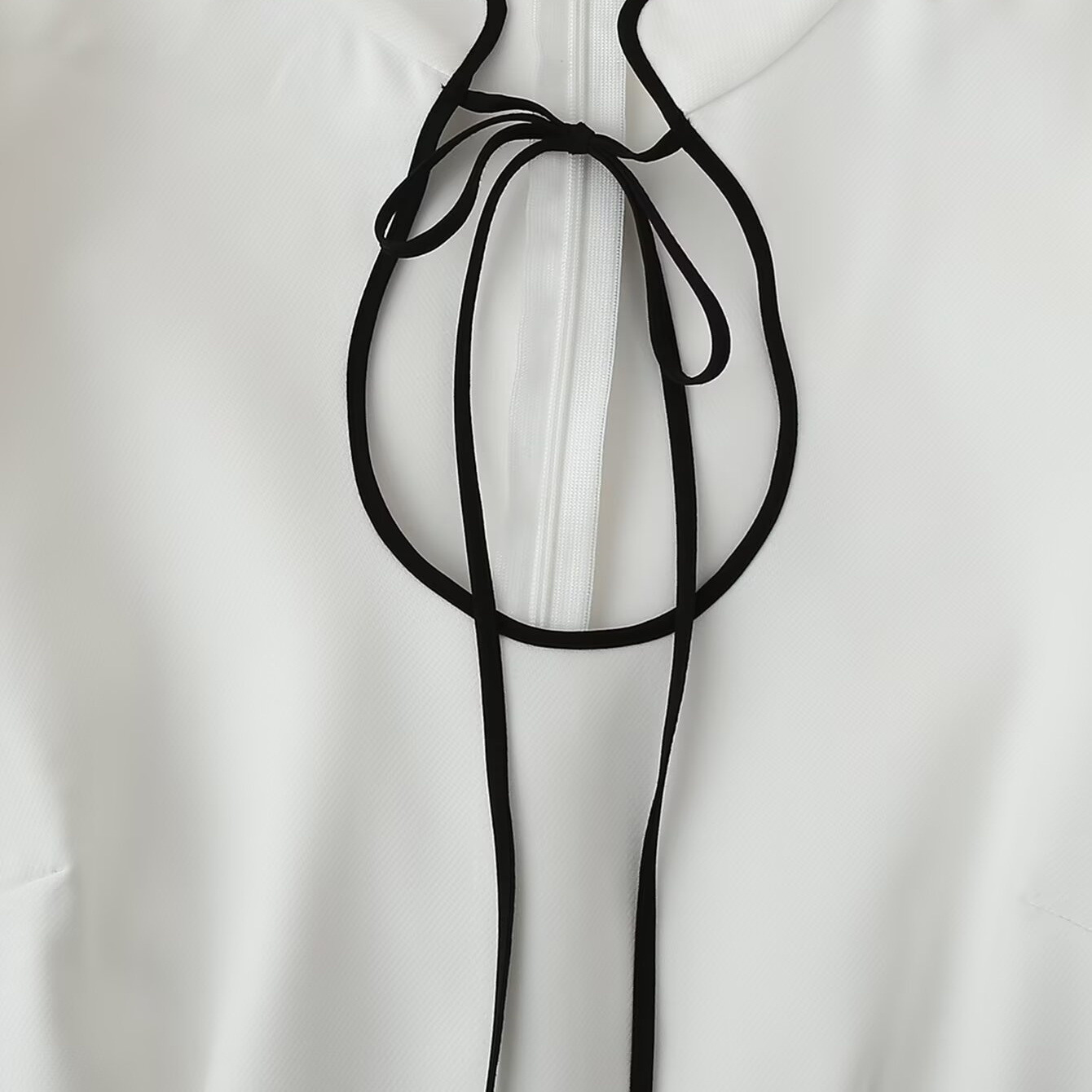 PB ZA 여성복 2025 봄 새로운 패션 간단한 조커 칼라 레이스 긴 소매 짧은 원피스