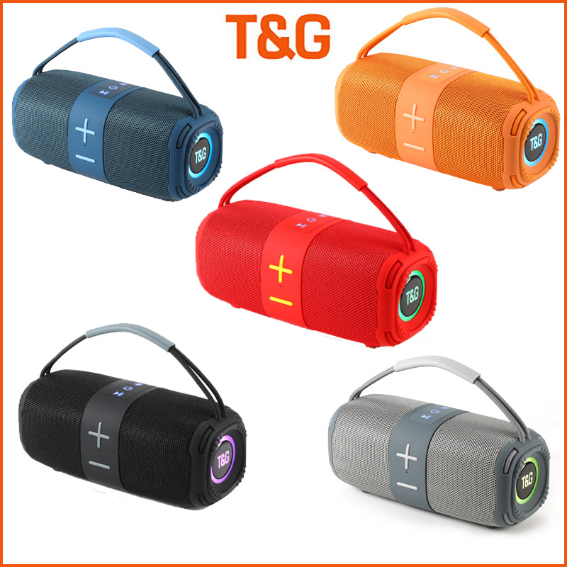 새로운 휴대용 작은 전쟁 드럼 오디오 TG668 블루투스 스피커 tws 패브릭 led 조명 야외 카드 오디오