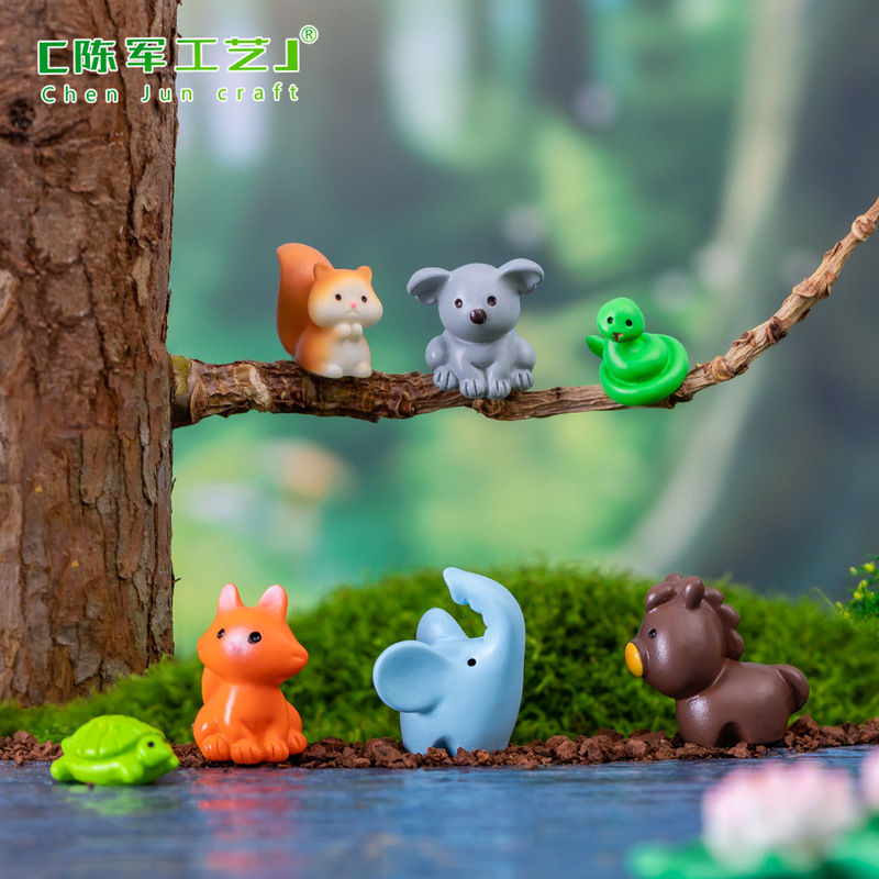 苔のマイクロ風景クリエイティブかわいい動物カエル小さな黄色いアヒル人形装飾ミニチュアミニ装飾品|undefined