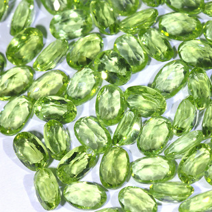 Natural high quality olivine oval gemstone bare stone 4*6mm egg-shaped ring jewelry inlay factory direct sales