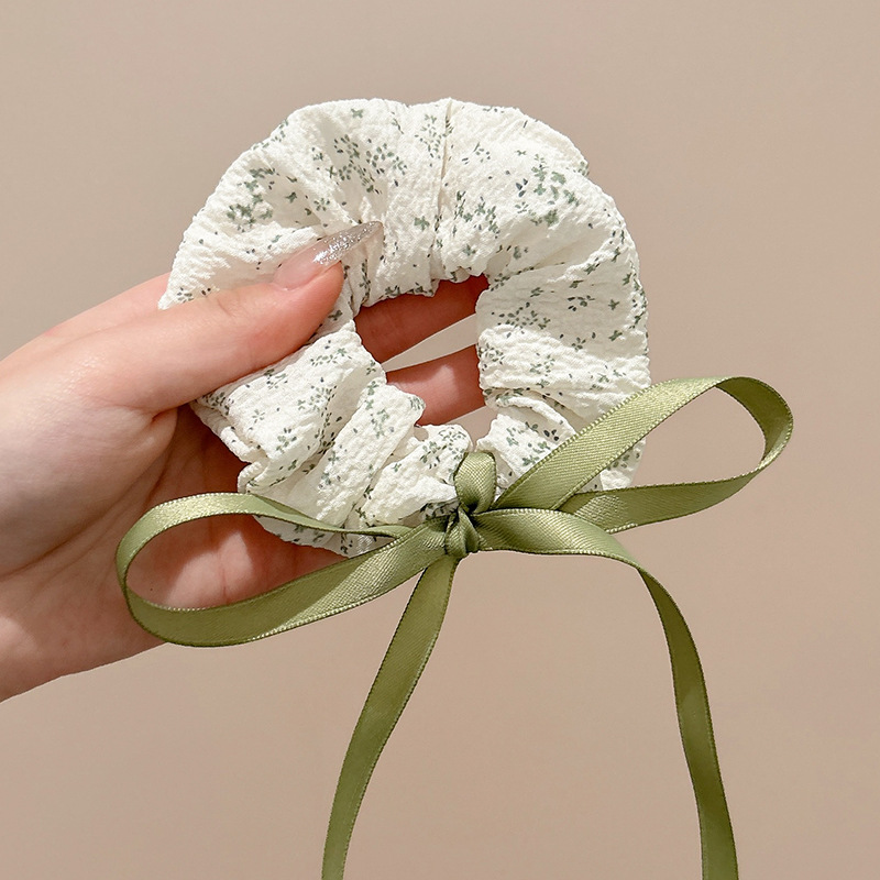 Ballet estilo encaje intestino grueso lazo para el cabello de alto valor con cola de caballo cuerda para el cabello flor para la cabeza niña de verano bola cabeza cuerda para el cabello accesorios para el cabello