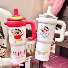 クレヨンしんちゃんビッグマック氷覇カップ女子ストローかわいい保温カップ水カップ316ステンレス大容量