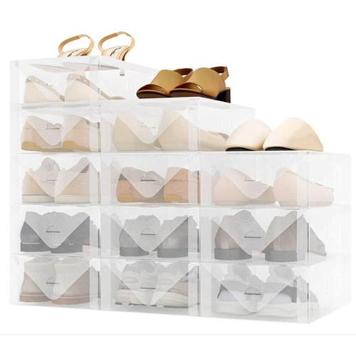 Transparent Flip-Top Shoe Box with Dustproof and Moisture-Proof Design, Shoe Storage Box, Plastic Shoe Box, Space-Saving Shoe Rack, Shoe Wall, Best Seller on Amazon