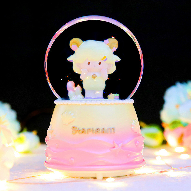 クリエイティブギフト回転トロイの木馬クリスタルボール誕生日プレゼント振り子友達ユニコーンオルゴール卸売りプレゼント|undefined
