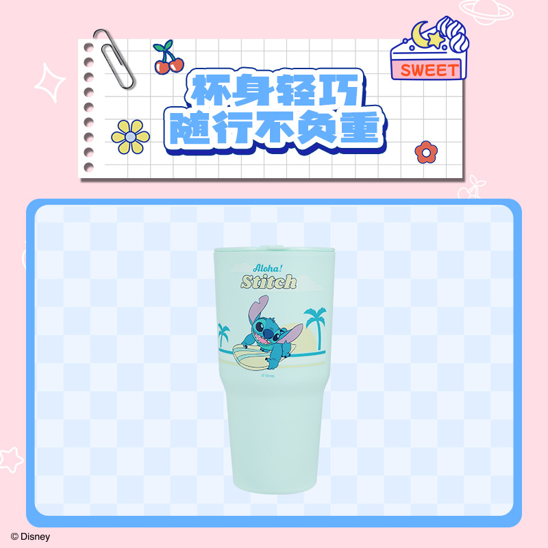 MINISO Mechuang Youpin Diss Stitch Series Vaso de plástico abatible 800ml Stitch