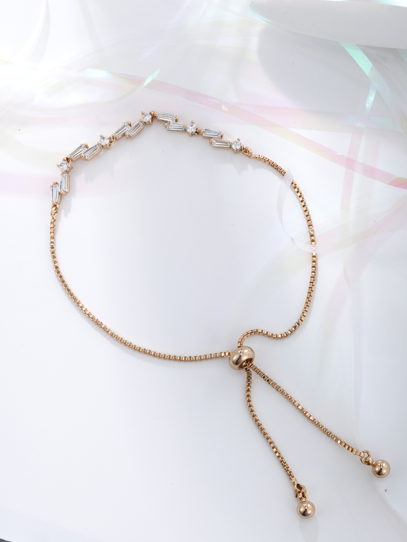  Pulsera ajustable con cadena tipo box – bisutería chapada en oro 18K, diseño minimalista