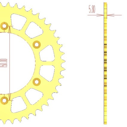 Zzht Off-Road Motorcycle Chainring Gear 7075-t6 Aluminum Alloy Chainring 50t Cnc50 Mesh-Shaped Chainring