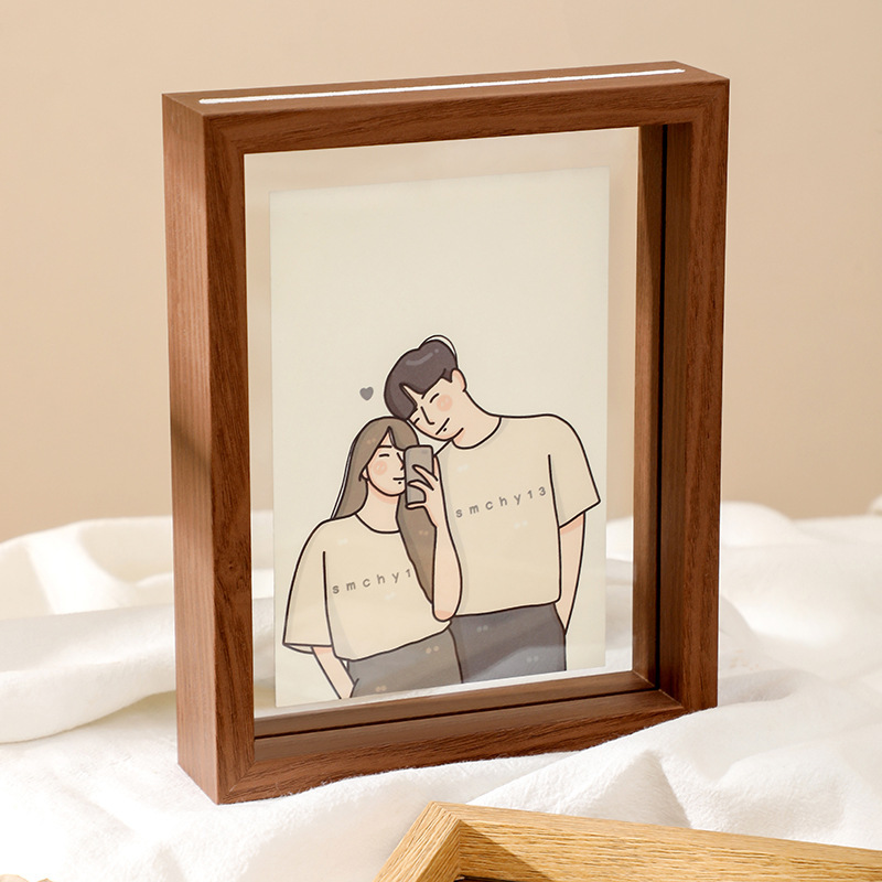 Double-Sided Transparent Glass Photo Frame 6inch 8inch DIY Photo Frame Transparent Display Frame Calligraphy Mounting Frame Wholesale