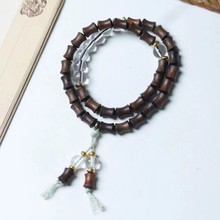 直播引流款黑花梨木檀木双拼竹节双圈手串吊坠念珠手链文玩佛珠