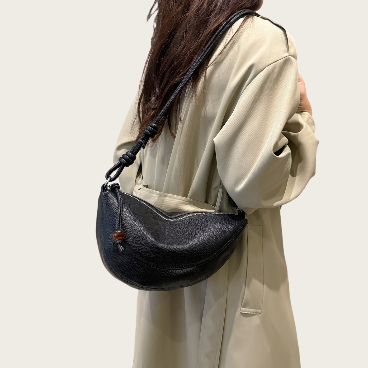 Fashion Genuine Leather Hobo Bag Crossbody Women's Bag Versatile Top Grain Cowhide Dumpling Bag Designer Luxury Shoulder Bag - Thumbnail 2