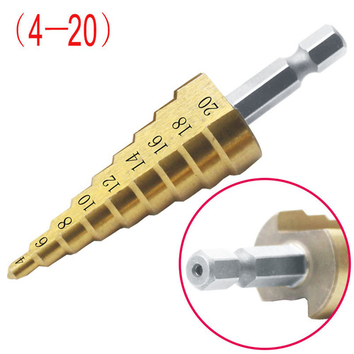 4241 material hexagonal handle step drill pagoda drill bit twist drill bit wood board hole opener single/set optional